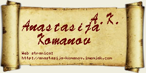 Anastasija Komanov vizit kartica